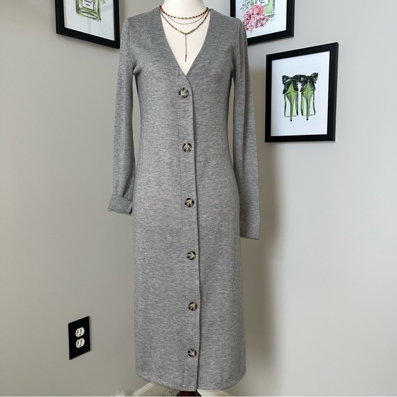 🐰 Forever 21 Lightweight Front Button Cardigan Sweater Dress - Picture 5 of 15